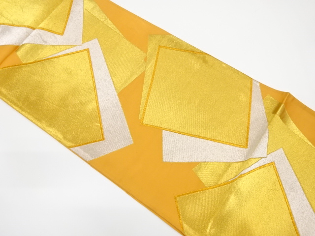 JAPANESE KIMONO / ANTIQUE FUKURO OBI / SILK / WOVEN SHIKISHI PATTERN / BY HATTORI ORIMONO